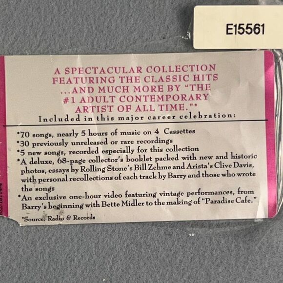 Barry Manilow Complete Collection and Then Some 4 Audio Cassette Tapes 1 VHS - Picture 12 of 12